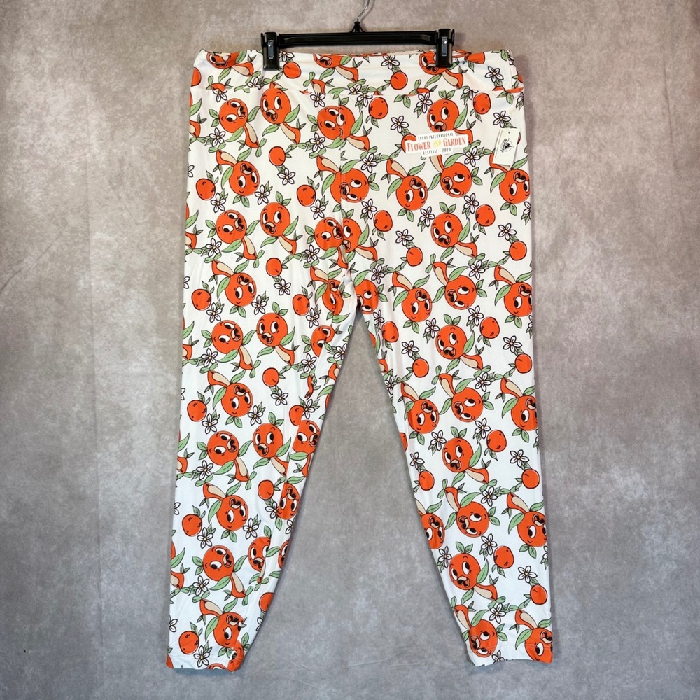 Disney Limited Edition Leggings Women XXL White Orange Bird Flower Garden 2020